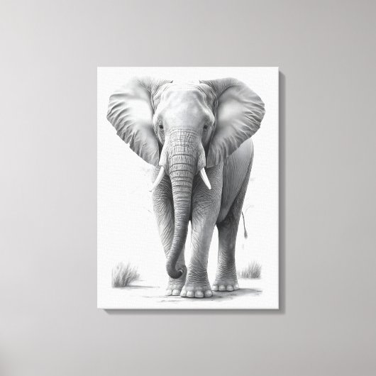 Toile Dessin au crayon éléphant (Recto)