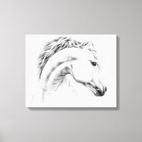 Dessin au crayon portrait de cheval Art équestre
