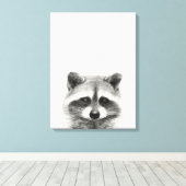 Toile Dessin au crayon Raccoon (Insitu (Plancher de Bois))