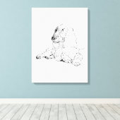 Toile Dessin au trait de Cocker Spaniel Art Chien (Insitu (Plancher de Bois))