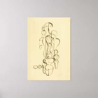 Toile Dessin au trait figuratif abstrait minimaliste Vin