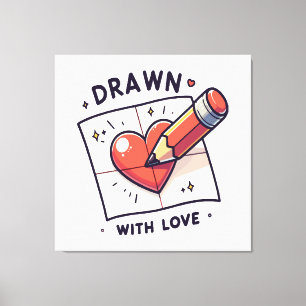 Toile Dessin avec amour