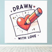 Toile Dessin avec amour (Insitu (Plancher de Bois))