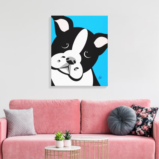 Toile Dessin Boston Terrier Canvas Imprimer (Insitu(Salon))