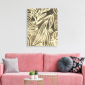 Toile Dessin botanique doré et blanc glamour (Insitu(Salon))