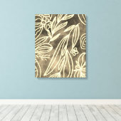 Toile Dessin botanique doré et blanc glamour (Insitu (Plancher de Bois))