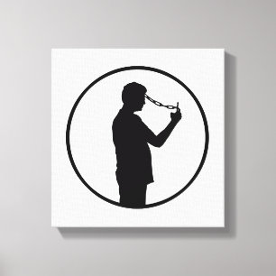 Toile Dessin Concept de dépendance aux téléphones portab