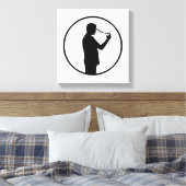 Toile Dessin Concept de dépendance aux téléphones portab (Insitu(Chambre))