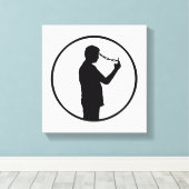 Toile Dessin Concept de dépendance aux téléphones portab (Insitu (Plancher de Bois))