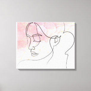 Toile Dessin d'art de trait Femme contour de mur Art