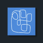 Toile Dessin d'art minimaliste contemporain en bleu<br><div class="desc">Dessin d'art minimaliste contemporain en toile bleue</div>