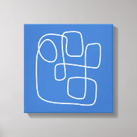 Dessin d'art minimaliste contemporain en bleu