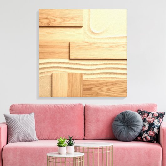 Toile Dessin de bois géométrique sur sable (Insitu(Salon))