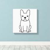 Toile Dessin de Boston Terrier Dog (Insitu (Plancher de Bois))