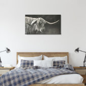 Toile Dessin de Charbon Longhorn Cow (Insitu(Chambre))