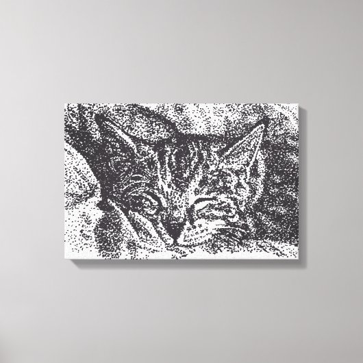 Toile Dessin de chat couché mignon (Recto)