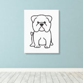 Toile Dessin de Chien à Bulldog (Insitu (Plancher de Bois))