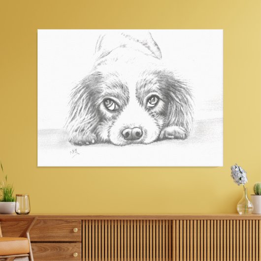 Toile Dessin de Chien Chien Chien Mignonne (Insitu(Salon))