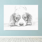 Toile Dessin de Chien Chien Chien Mignonne (Insitu (Plancher de Bois))