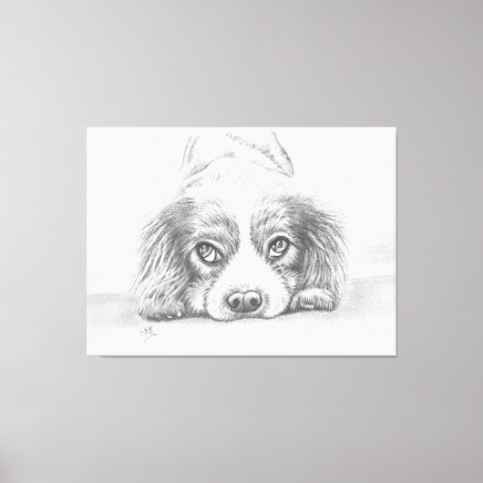Toile Dessin de Chien Chien Chien Mignonne (Recto)