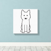 Toile Dessin de Chien Sibérie Husky (Insitu (Plancher de Bois))