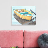 Toile Dessin de crayon couleur d'un bateau jaune (Insitu(Salon))