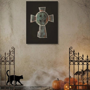 Toile Dessin de croix de pierre tombale de cimetière got