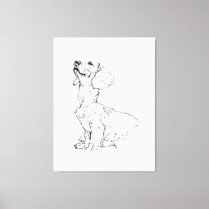 Toile Dessin de joli teckel, parent de chien