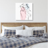 Toile Dessin de la fille de la femme (Insitu(Chambre))