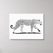 Toile Dessin de léopard noir et blanc. (Recto)
