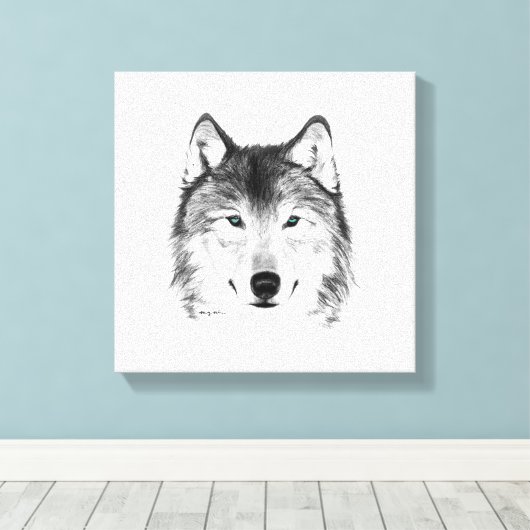 Toile Dessin de loup, Graphite (Insitu (Plancher de Bois))