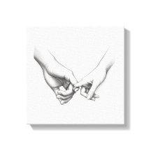 Dessin de mains de couple prometteur à colorier