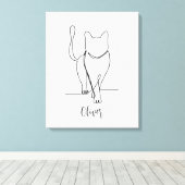 Toile Dessin de marche pour chat Imprimer une ligne pers (Insitu (Plancher de Bois))