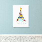 Toile Dessin de Paris en bulle (Insitu (Plancher de Bois))