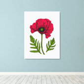 Toile Dessin de pavot rouge 3 (Insitu (Plancher de Bois))
