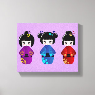 Toile Dessin de poupées Cute kokeshi