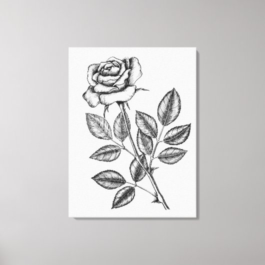 Toile Dessin de rose 2 (Recto)