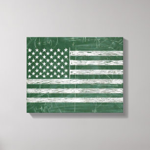 Toile Dessin de tableau noir du drapeau américain (dessi