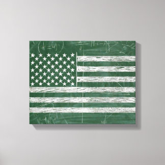 Toile Dessin de tableau noir du drapeau américain (dessi