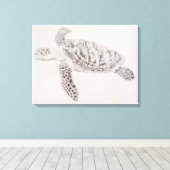 Toile Dessin de tortue de mer côtière (Insitu (Plancher de Bois))
