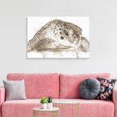 Toile Dessin de tortue marine verte (Insitu(Salon))