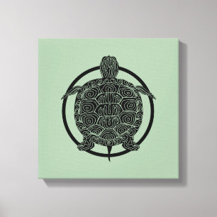 Toile Dessin de tortue - Série de cercles fauniques