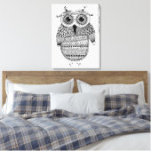 Toile Dessin d'encre de chouette ethnique 6 (Insitu(Chambre))