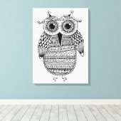 Toile Dessin d'encre de chouette ethnique 6 (Insitu (Plancher de Bois))