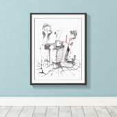 Toile Dessin, deux clowns gardant T.N.T (Insitu (Plancher de Bois))