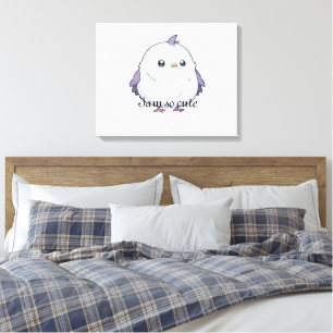 Toile Dessin d'oiseau Cute Kawaii Chubby - adorable Past