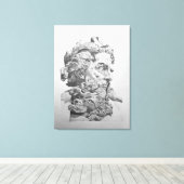 Toile Dessin du buste de Neptune (Lambert-Sigisbert) (Insitu (Plancher de Bois))