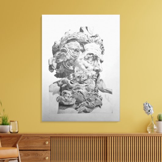Toile Dessin du buste de Neptune (Lambert-Sigisbert) (Insitu(Salon))