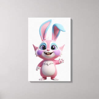 Toile Dessin d'un lapin de dessin animé souriant