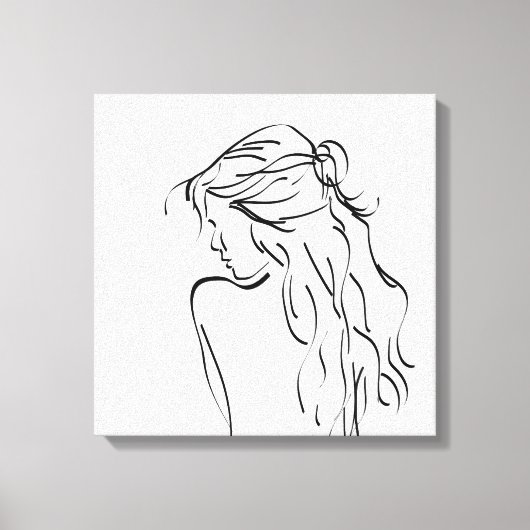 Toile Dessin d'une fille de femme (Recto)